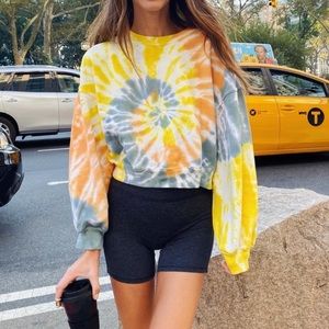 AGOLDE balloon sleeve tie dye sweatshirt